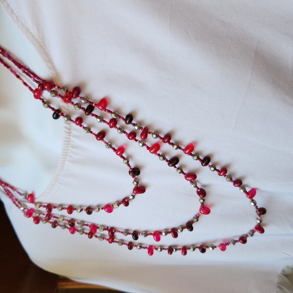 Red layered Necklace